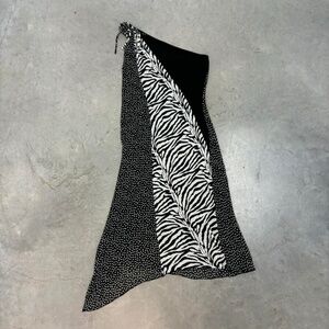 1990s zebra print asymmetrical hem dress S size